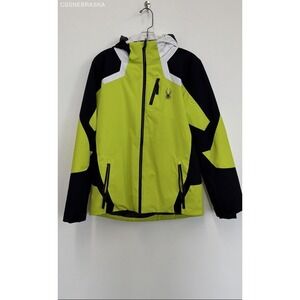 Spyder Green/Black Big Boys/Girls Hooded Jacket Parka Snowboard Insulated -18